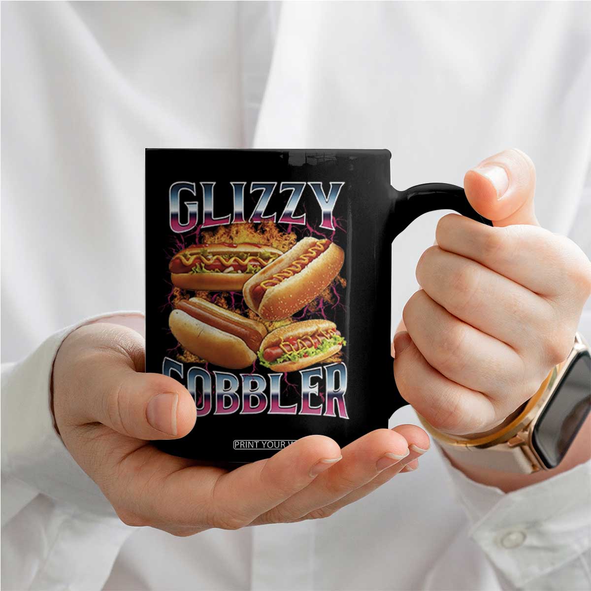 Glizzy Gobbler Coffee Mug Vintage Hot Dog Meme Funny Foodie Gen Z TS10 Print Your Wear