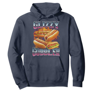 Glizzy Gobbler Hoodie Vintage Hot Dog Meme Funny Foodie Gen Z TS10 Navy Print Your Wear