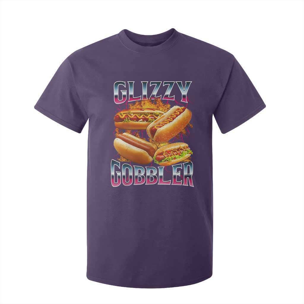Glizzy Gobbler T Shirt For Kid Vintage Hot Dog Meme Funny Foodie Gen Z TS10 Purple Print Your Wear