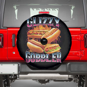 Glizzy Gobbler Spare Tire Cover Vintage Hot Dog Meme Funny Foodie Gen Z TS10 Black Print Your Wear