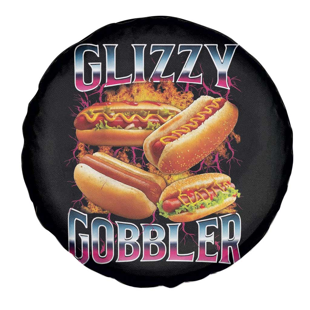 Glizzy Gobbler Spare Tire Cover Vintage Hot Dog Meme Funny Foodie Gen Z TS10 Print Your Wear