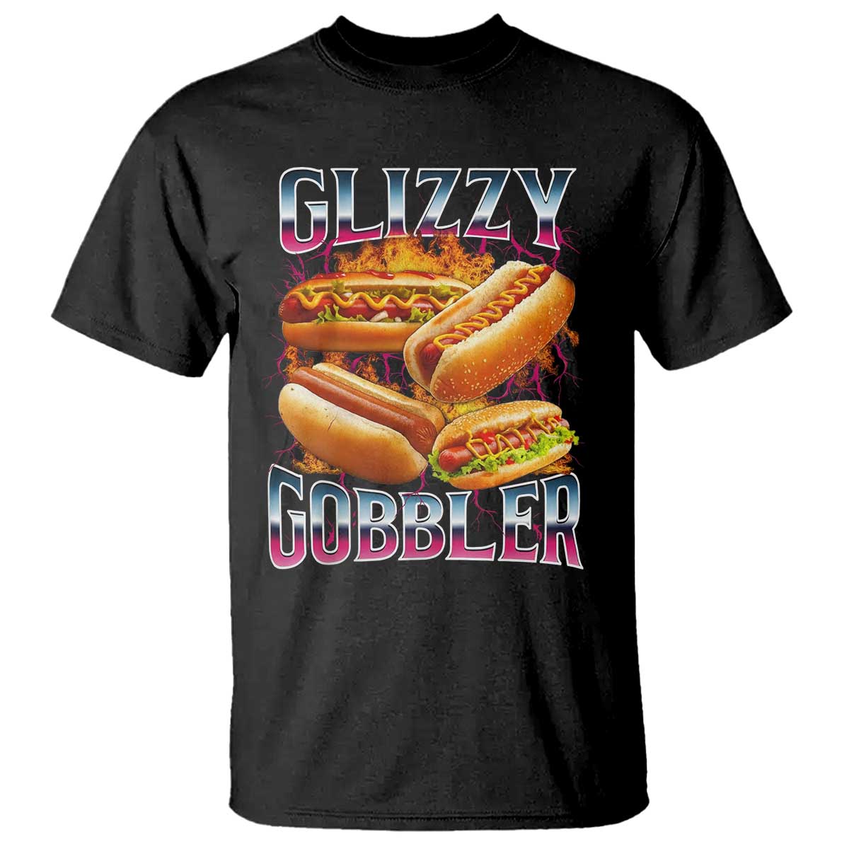 Glizzy Gobbler T Shirt Vintage Hot Dog Meme Funny Foodie Gen Z TS10 Black Print Your Wear