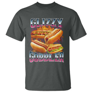 Glizzy Gobbler T Shirt Vintage Hot Dog Meme Funny Foodie Gen Z TS10 Dark Heather Print Your Wear