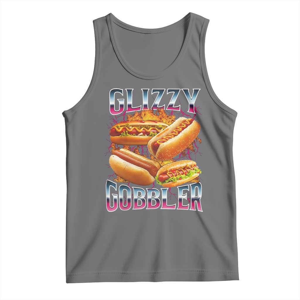 Glizzy Gobbler Tank Top Vintage Hot Dog Meme Funny Foodie Gen Z TS10 Black Heather Print Your Wear