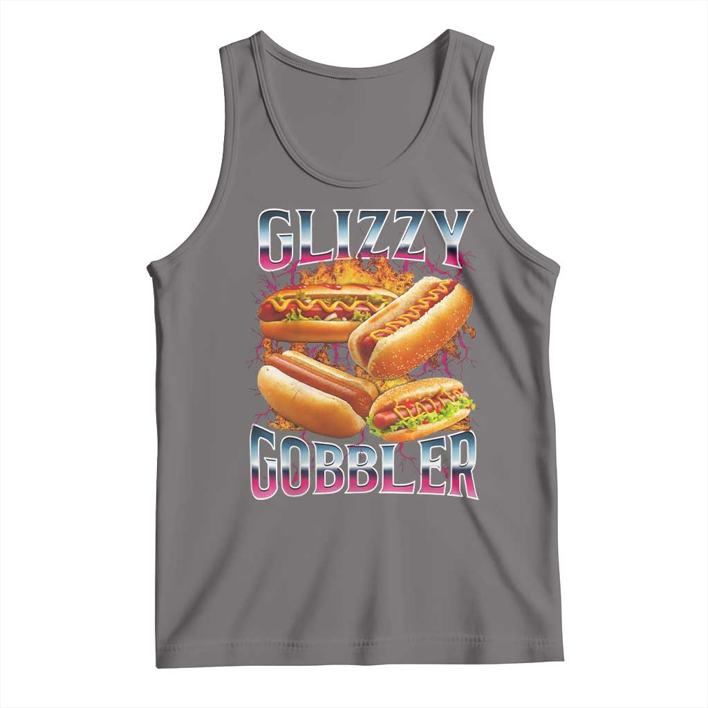 Glizzy Gobbler Tank Top Vintage Hot Dog Meme Funny Foodie Gen Z TS10 Deep Heather Print Your Wear