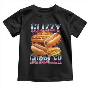 Glizzy Gobbler Toddler T Shirt Vintage Hot Dog Meme Funny Foodie Gen Z TS10 Black Print Your Wear