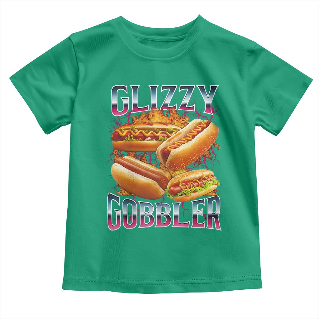Glizzy Gobbler Toddler T Shirt Vintage Hot Dog Meme Funny Foodie Gen Z TS10 Irish Green Print Your Wear