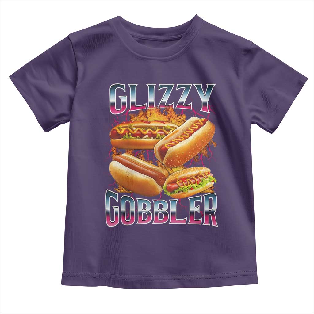 Glizzy Gobbler Toddler T Shirt Vintage Hot Dog Meme Funny Foodie Gen Z TS10 Purple Print Your Wear