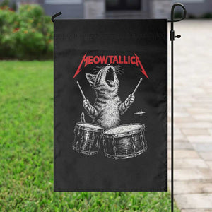 Rock On Vintage Drummer Cat Garden Flag Vintage 90s 80s Band Style Gift for Cat Owners TS10 Print Your Wear