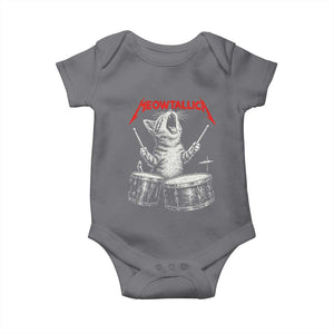 Rock On Vintage Drummer Cat Baby Onesie Vintage 90s 80s Band Style Gift for Cat Owners TS10 Charcoal Print Your Wear