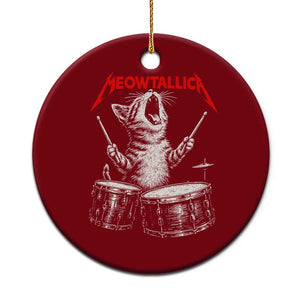 Rock On Vintage Drummer Cat Ceramic Ornament Vintage 90s 80s Band Style Gift for Cat Owners TS10 1pc Red Print Your Wear