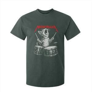 Rock On Vintage Drummer Cat T Shirt For Kid Vintage 90s 80s Band Style Gift for Cat Owners TS10 Dark Forest Green Print Your Wear