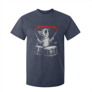 Rock On Vintage Drummer Cat T Shirt For Kid Vintage 90s 80s Band Style Gift for Cat Owners TS10 Navy Print Your Wear
