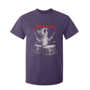 Rock On Vintage Drummer Cat T Shirt For Kid Vintage 90s 80s Band Style Gift for Cat Owners TS10 Purple Print Your Wear
