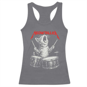 Rock On Vintage Drummer Cat Racerback Tank Top Vintage 90s 80s Band Style Gift for Cat Owners TS10 Charcoal Print Your Wear