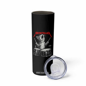 Rock On Vintage Drummer Cat Skinny Tumbler Vintage 90s 80s Band Style Gift for Cat Owners TS10 Print Your Wear