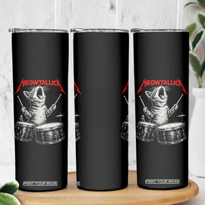 Rock On Vintage Drummer Cat Skinny Tumbler Vintage 90s 80s Band Style Gift for Cat Owners TS10 Print Your Wear