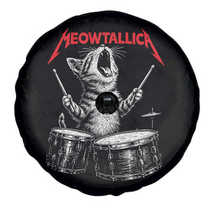 Rock On Vintage Drummer Cat Spare Tire Cover Vintage 90s 80s Band Style Gift for Cat Owners TS10 Print Your Wear