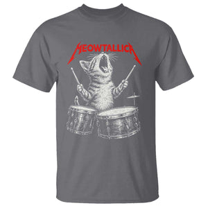 Rock On Vintage Drummer Cat T Shirt Vintage 90s 80s Band Style Gift for Cat Owners TS10 Charcoal Print Your Wear