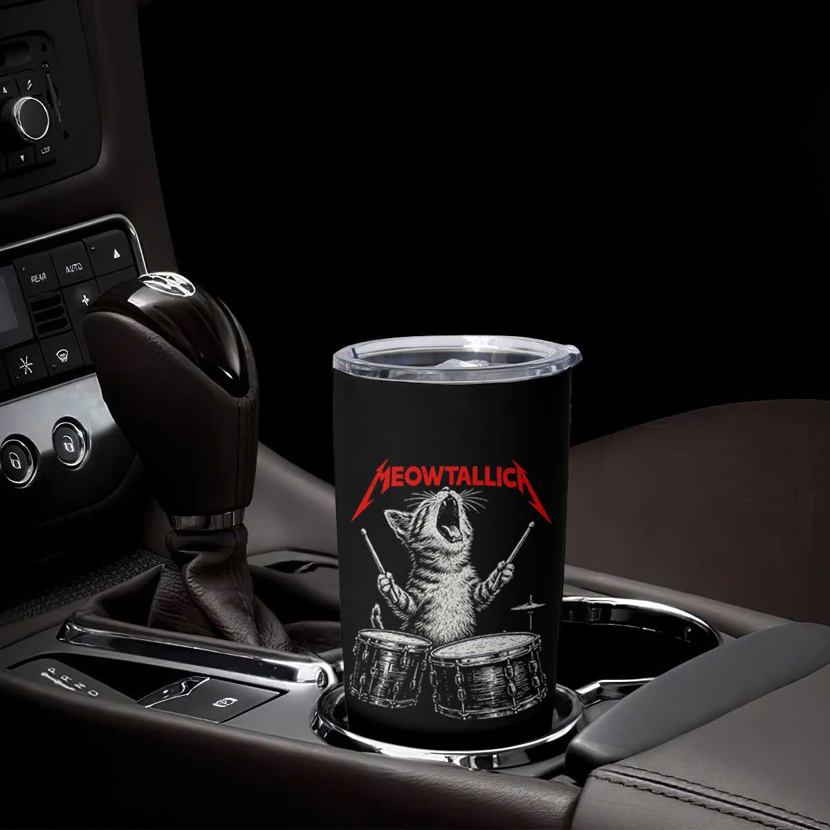 Rock On Vintage Drummer Cat Tumbler Cup Vintage 90s 80s Band Style Gift for Cat Owners TS10 Print Your Wear