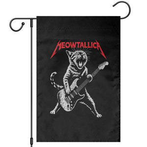 Funny Cat Playing Guitar Garden Flag Vintage 90s Classic Rock Star Cat Graphic Rock and Roll TS10 Black Print Your Wear