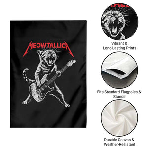 Funny Cat Playing Guitar Garden Flag Vintage 90s Classic Rock Star Cat Graphic Rock and Roll TS10 Print Your Wear