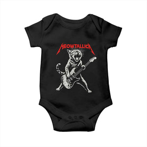 Funny Cat Playing Guitar Baby Onesie Vintage 90s Classic Rock Star Cat Graphic Rock and Roll TS10 Black Print Your Wear