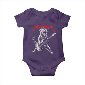 Funny Cat Playing Guitar Baby Onesie Vintage 90s Classic Rock Star Cat Graphic Rock and Roll TS10 Purple Print Your Wear