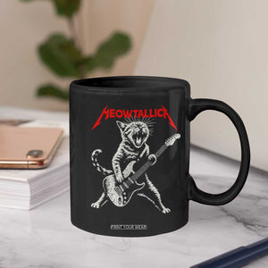 Funny Cat Playing Guitar Coffee Mug Vintage 90s Classic Rock Star Cat Graphic Rock and Roll TS10 Print Your Wear