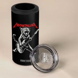 Funny Cat Playing Guitar 4 in 1 Can Cooler Tumbler Vintage 90s Classic Rock Star Cat Graphic Rock and Roll TS10 Print Your Wear