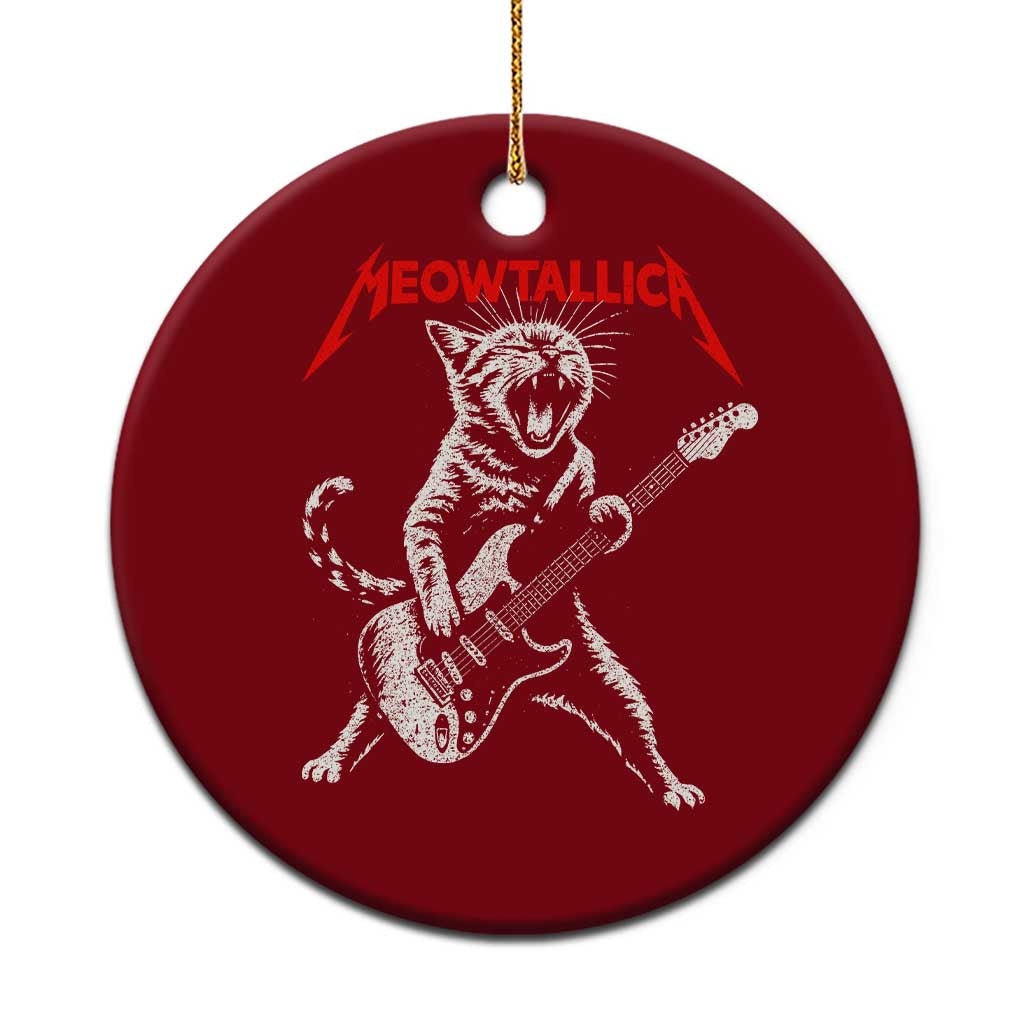 Funny Cat Playing Guitar Ceramic Ornament Vintage 90s Classic Rock Star Cat Graphic Rock and Roll TS10 1pc Red Print Your Wear