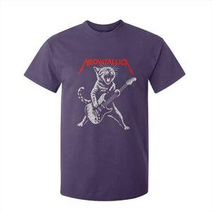 Funny Cat Playing Guitar T Shirt For Kid Vintage 90s Classic Rock Star Cat Graphic Rock and Roll TS10 Purple Print Your Wear