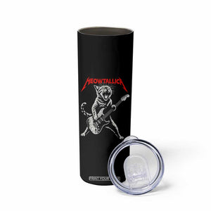Funny Cat Playing Guitar Skinny Tumbler Vintage 90s Classic Rock Star Cat Graphic Rock and Roll TS10 Print Your Wear