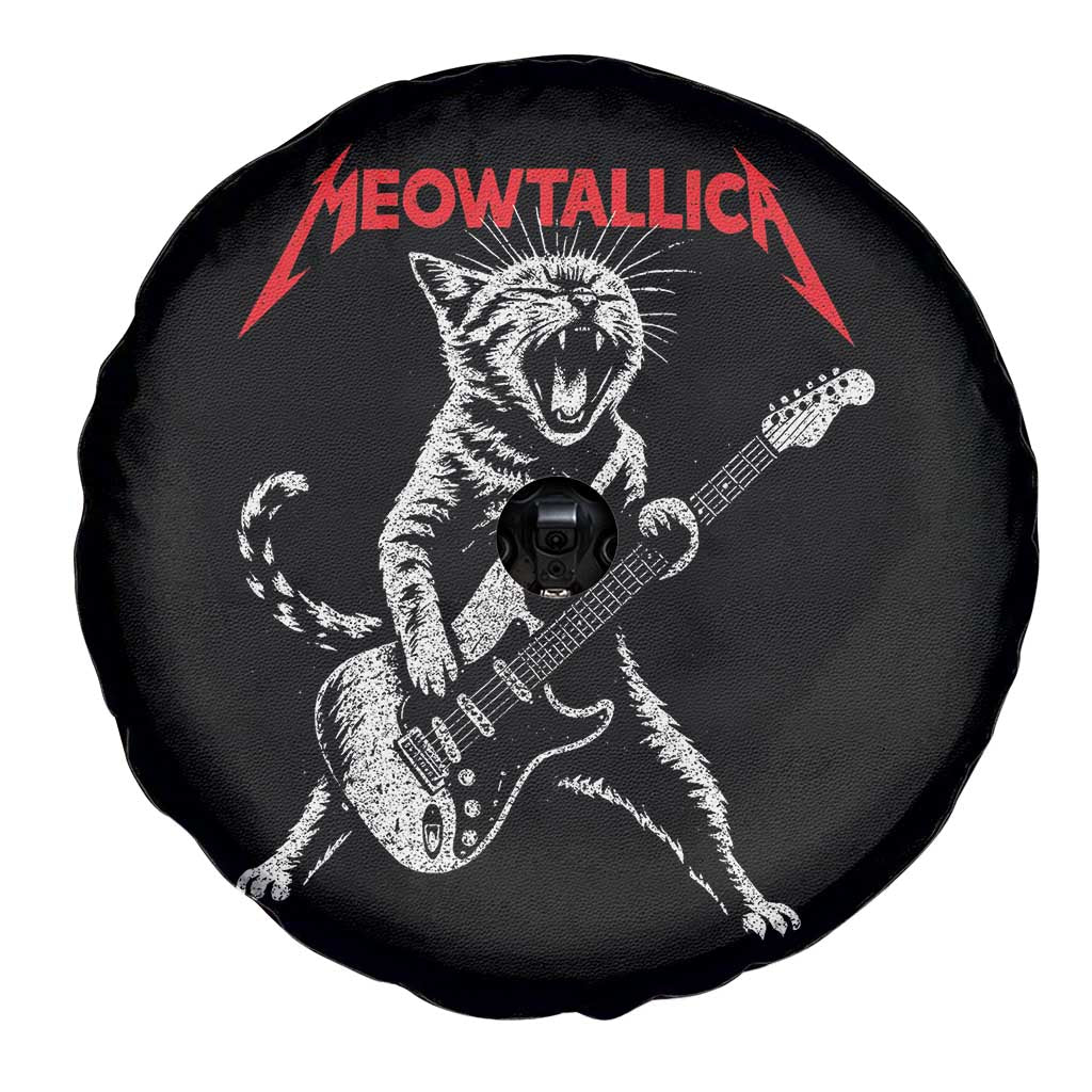Funny Cat Playing Guitar Spare Tire Cover Vintage 90s Classic Rock Star Cat Graphic Rock and Roll TS10 Print Your Wear