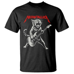 Funny Cat Playing Guitar T Shirt Vintage 90s Classic Rock Star Cat Graphic Rock and Roll TS10 Black Print Your Wear