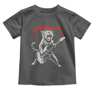 Funny Cat Playing Guitar Toddler T Shirt Vintage 90s Classic Rock Star Cat Graphic Rock and Roll TS10 Dark Heather Print Your Wear