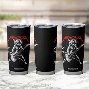 Funny Cat Playing Guitar Tumbler Cup Vintage 90s Classic Rock Star Cat Graphic Rock and Roll TS10 Print Your Wear