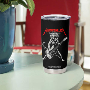 Funny Cat Playing Guitar Tumbler Cup Vintage 90s Classic Rock Star Cat Graphic Rock and Roll TS10 Print Your Wear