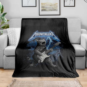 Funny Cat Playing Guitar Throw Blanket Vintage 90s Style Bootleg Graphic Rock Star Rock Cat TS10 Print Your Wear