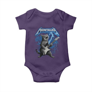 Funny Cat Playing Guitar Baby Onesie Vintage 90s Style Bootleg Graphic Rock Star Rock Cat TS10 Purple Print Your Wear
