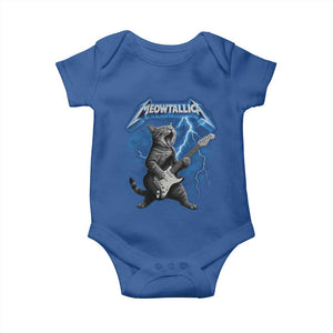 Funny Cat Playing Guitar Baby Onesie Vintage 90s Style Bootleg Graphic Rock Star Rock Cat TS10 Royal Blue Print Your Wear