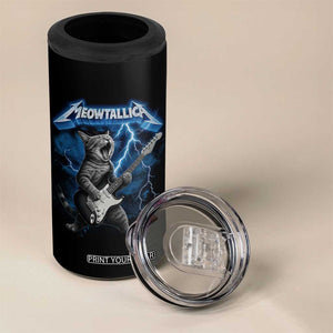 Funny Cat Playing Guitar 4 in 1 Can Cooler Tumbler Vintage 90s Style Bootleg Graphic Rock Star Rock Cat TS10 Print Your Wear