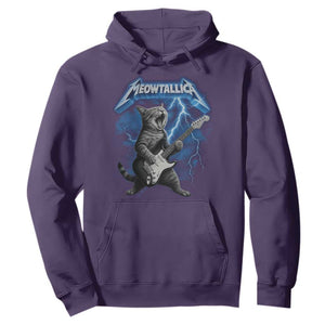 Funny Cat Playing Guitar Hoodie Vintage 90s Style Bootleg Graphic Rock Star Rock Cat TS10 Purple Print Your Wear