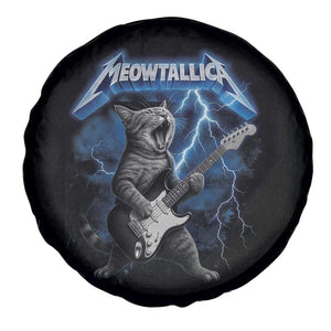 Funny Cat Playing Guitar Spare Tire Cover Vintage 90s Style Bootleg Graphic Rock Star Rock Cat TS10 Print Your Wear