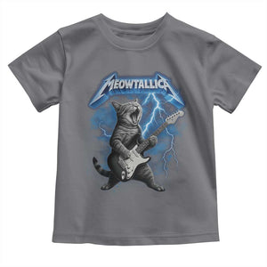 Funny Cat Playing Guitar Toddler T Shirt Vintage 90s Style Bootleg Graphic Rock Star Rock Cat TS10 Charcoal Print Your Wear