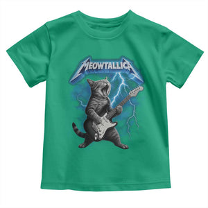 Funny Cat Playing Guitar Toddler T Shirt Vintage 90s Style Bootleg Graphic Rock Star Rock Cat TS10 Irish Green Print Your Wear