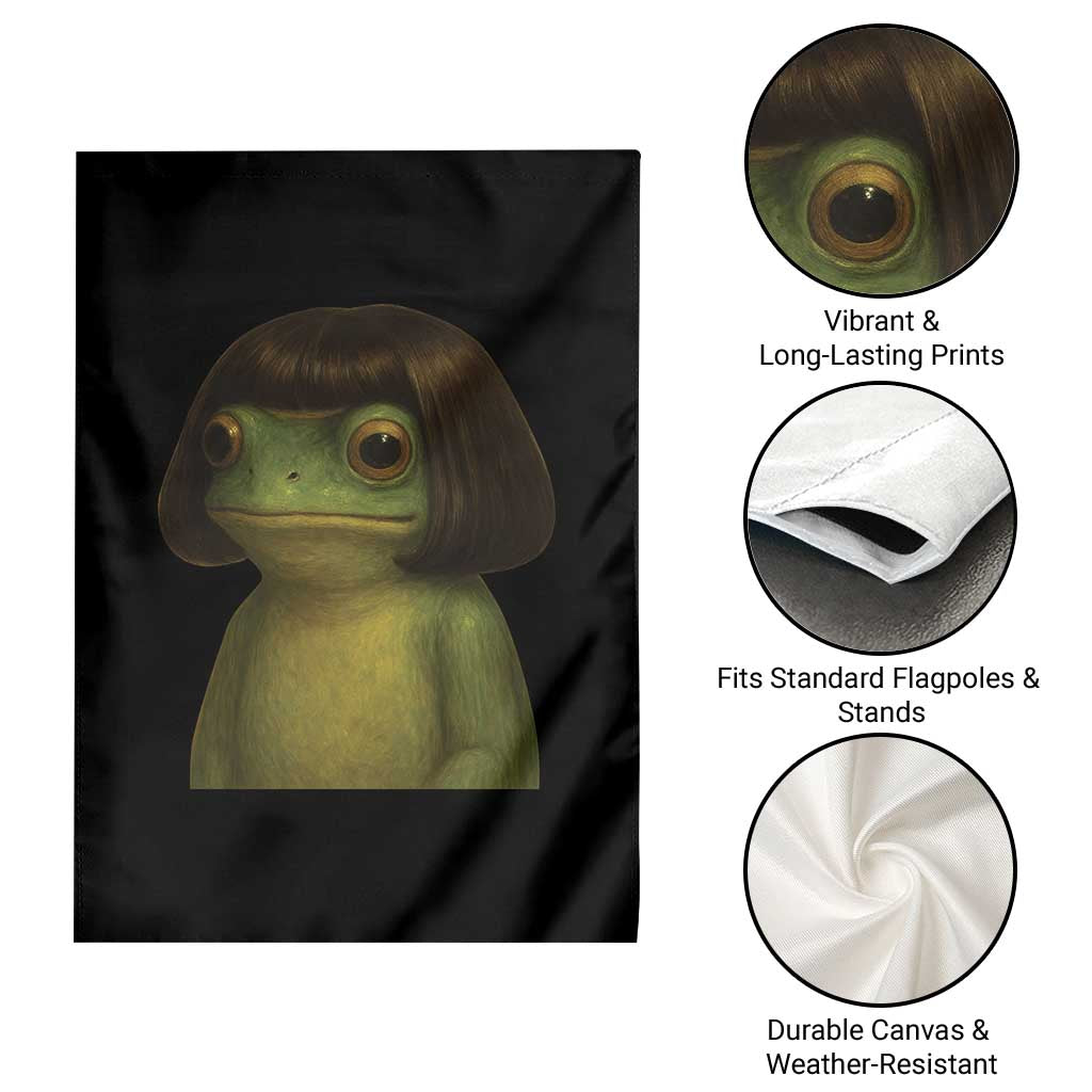 Funny Frog Bob Haircut Meme Garden Flag Silly Toad Trends TS10 Print Your Wear