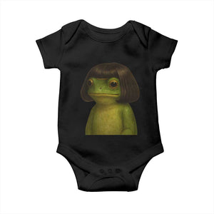 Funny Frog Bob Haircut Meme Baby Onesie Silly Toad Trends TS10 Black Print Your Wear