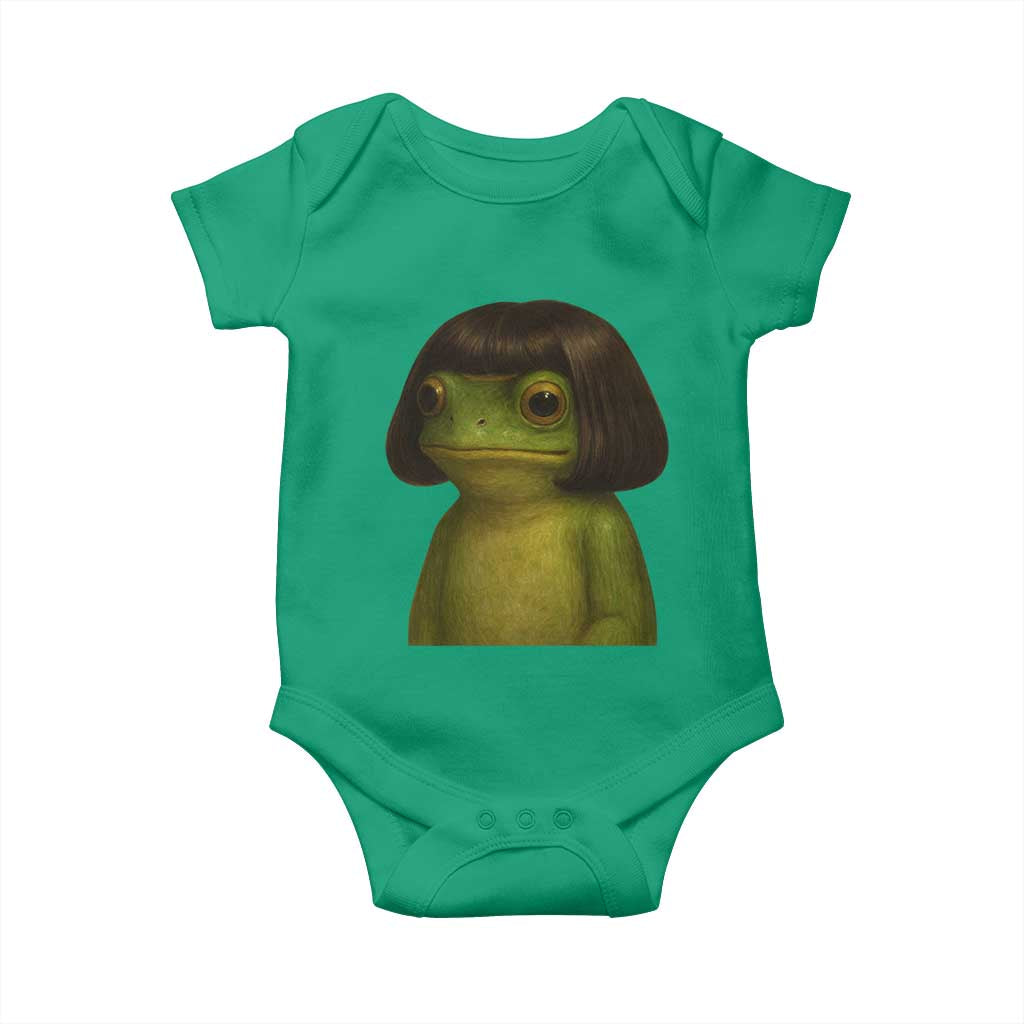 Funny Frog Bob Haircut Meme Baby Onesie Silly Toad Trends TS10 Irish Green Print Your Wear