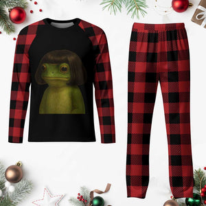 Funny Frog Bob Haircut Meme Plaid Pajama Set Silly Toad Trends TS10 Buffalo Plaid Print Your Wear